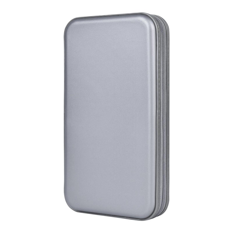 alavisxf xx CD Holder, 72 Capacity CD/DVD Case Holder Portable Wallet Storage Organizer Hard Plastic Protective Storage Holder for Car Travel(72 Capacity, Grey 72) - Image 1